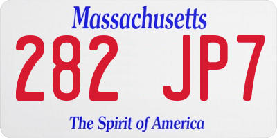 MA license plate 282JP7
