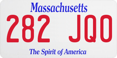 MA license plate 282JQ0
