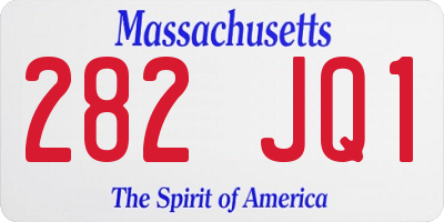 MA license plate 282JQ1
