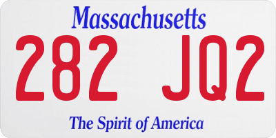 MA license plate 282JQ2