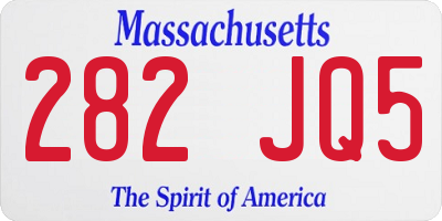 MA license plate 282JQ5
