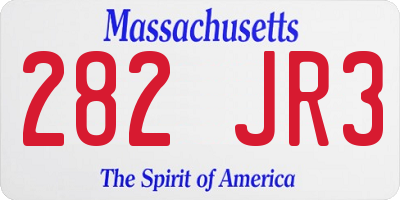 MA license plate 282JR3