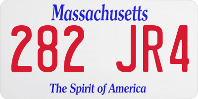 MA license plate 282JR4