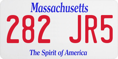 MA license plate 282JR5