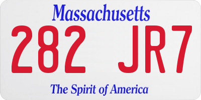 MA license plate 282JR7