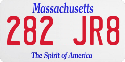 MA license plate 282JR8