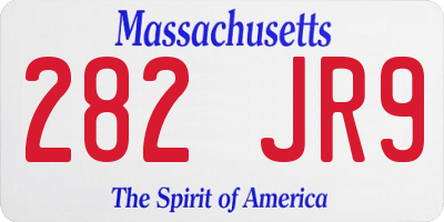 MA license plate 282JR9
