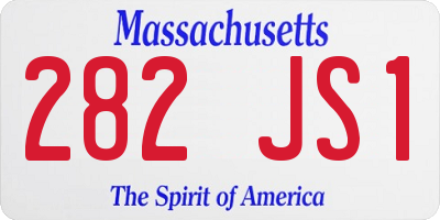 MA license plate 282JS1