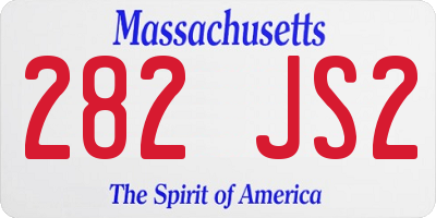 MA license plate 282JS2