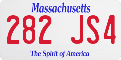 MA license plate 282JS4