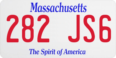 MA license plate 282JS6