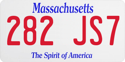MA license plate 282JS7
