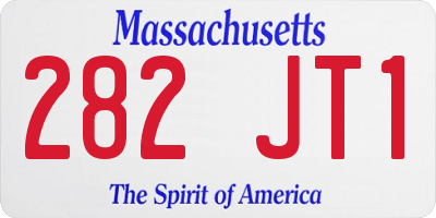 MA license plate 282JT1