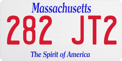 MA license plate 282JT2