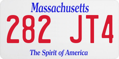 MA license plate 282JT4