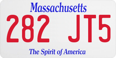 MA license plate 282JT5