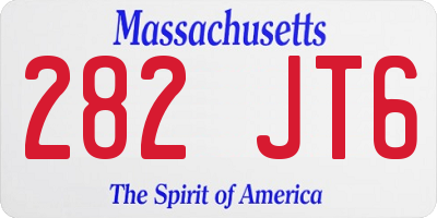 MA license plate 282JT6