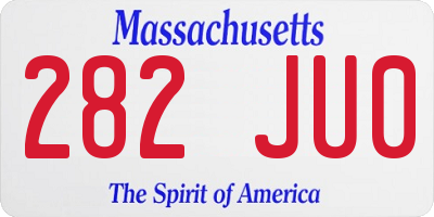 MA license plate 282JU0