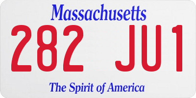 MA license plate 282JU1