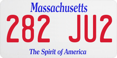 MA license plate 282JU2