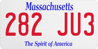 MA license plate 282JU3
