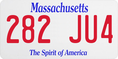 MA license plate 282JU4
