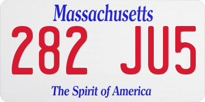 MA license plate 282JU5