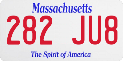 MA license plate 282JU8