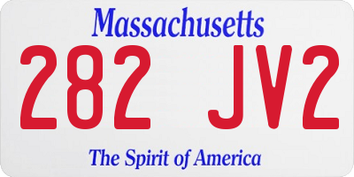 MA license plate 282JV2
