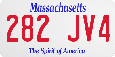 MA license plate 282JV4