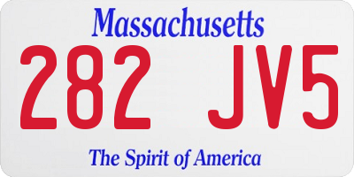 MA license plate 282JV5