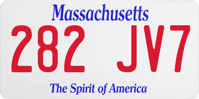 MA license plate 282JV7