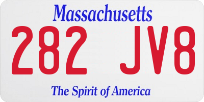 MA license plate 282JV8