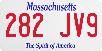 MA license plate 282JV9