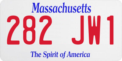 MA license plate 282JW1