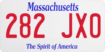 MA license plate 282JX0