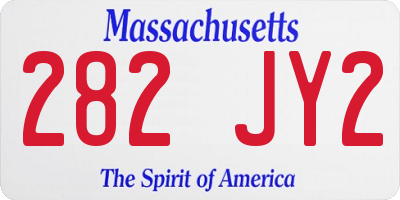 MA license plate 282JY2