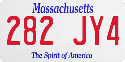 MA license plate 282JY4