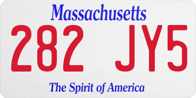 MA license plate 282JY5