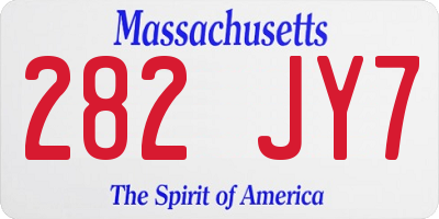 MA license plate 282JY7