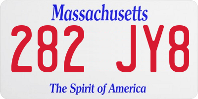 MA license plate 282JY8