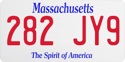 MA license plate 282JY9