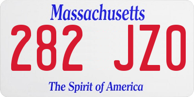 MA license plate 282JZ0