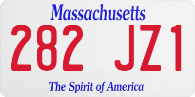 MA license plate 282JZ1