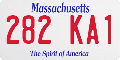 MA license plate 282KA1
