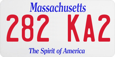 MA license plate 282KA2