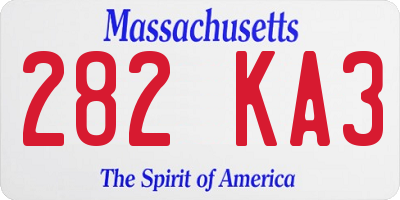 MA license plate 282KA3