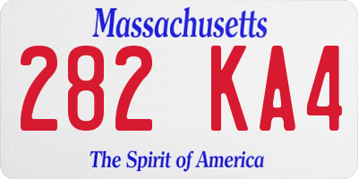 MA license plate 282KA4