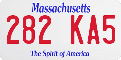 MA license plate 282KA5