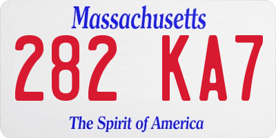 MA license plate 282KA7